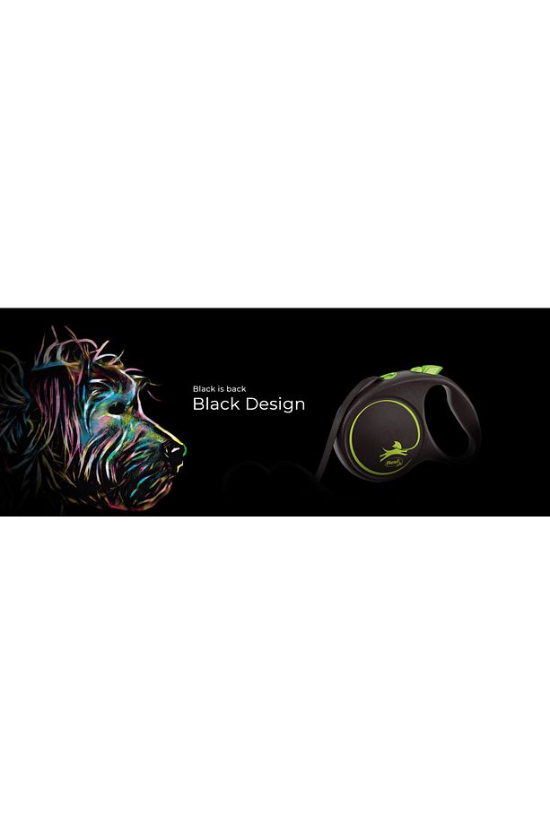 Black Design Şerit Uzayan Gezdirme Tasması - 4