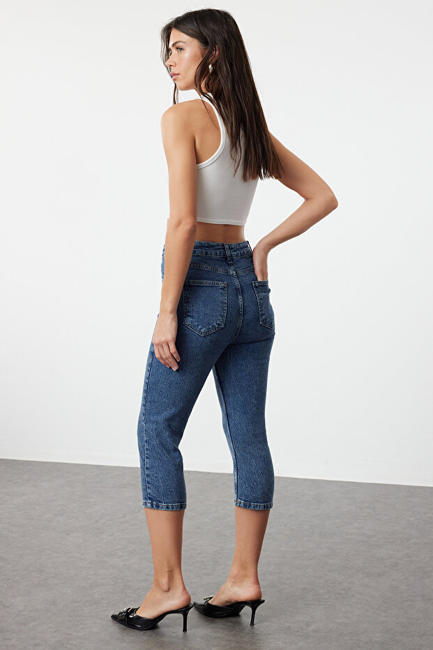 Mavi Yüksek Bel Kapri Jeans TWOAW25JE00010 - 5