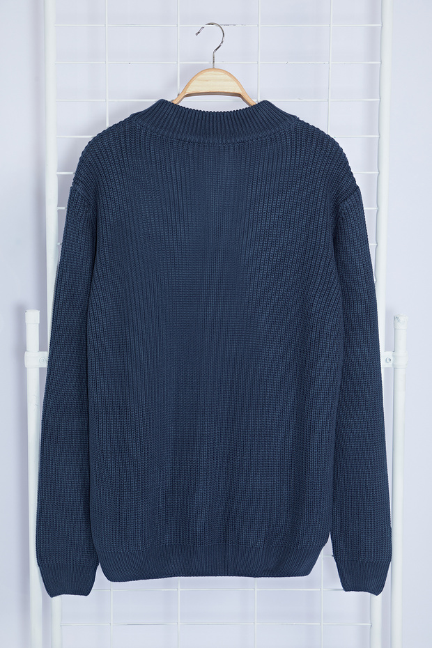 Indigo Casual Regular Yarım Balıkçı Yaka Düz Triko Kazak TMNAW22KZ1908 - 8