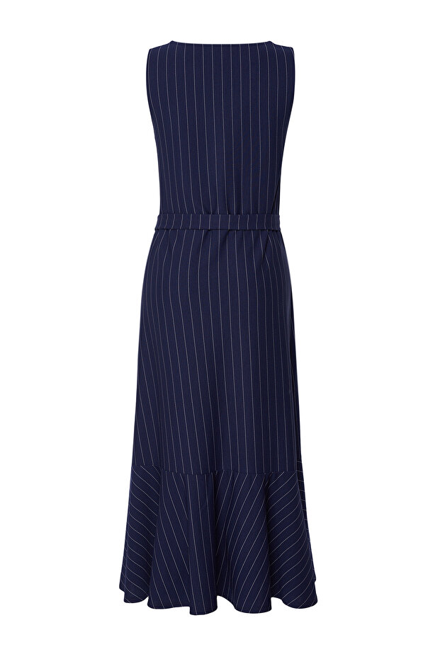 Granatowa sukienka z kamizelką w paski - TCTSS24EB00287 - 7