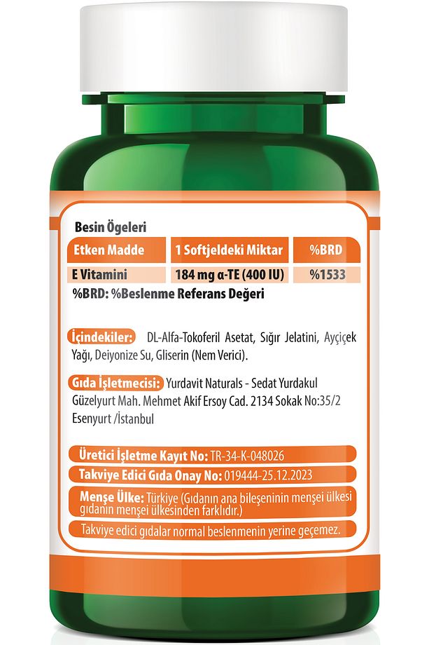 E Vitamini 100 Kapsül 400 Ünite Aromasız - 2