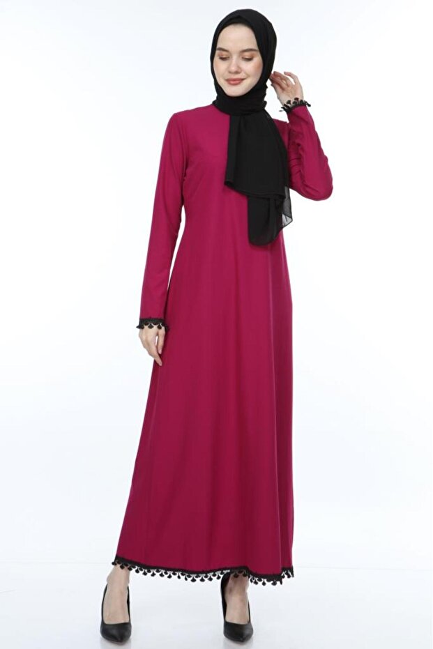 Straight Sleeve Lace Hijab Dress