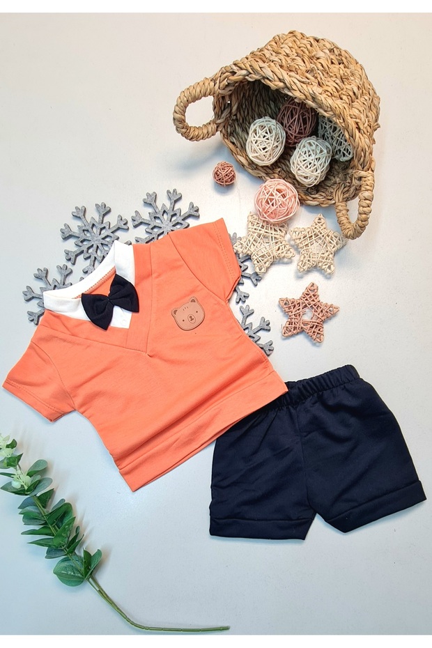 Summer Shorts Set with Bow Tie for Baby Boy - Gift Short Sleeve
