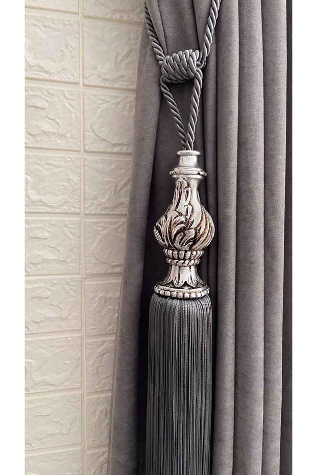 Curtain Accessory Polyester Vase Elegant Model Tasseled Bracket Cornice Mounting Kit 1 Piece