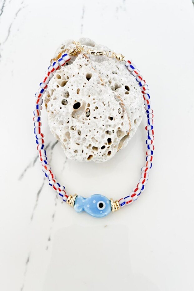 Balık Model Doğal Taşlı Halhal - 2