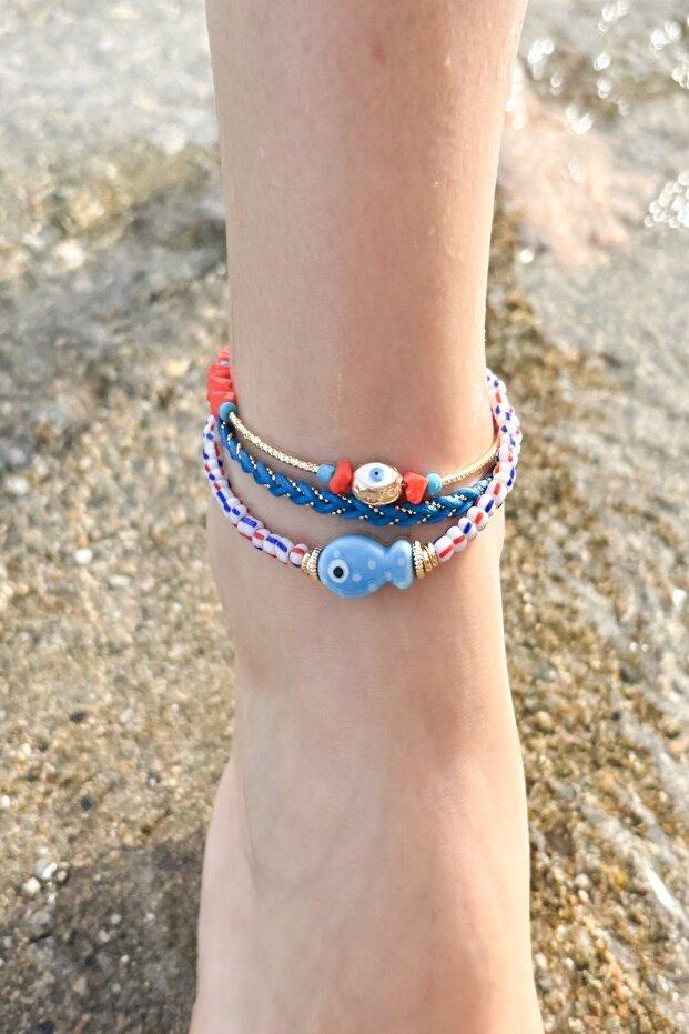 Balık Model Doğal Taşlı Halhal - 6