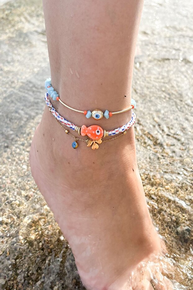 Balık Model Doğal Taşlı Halhal - 4