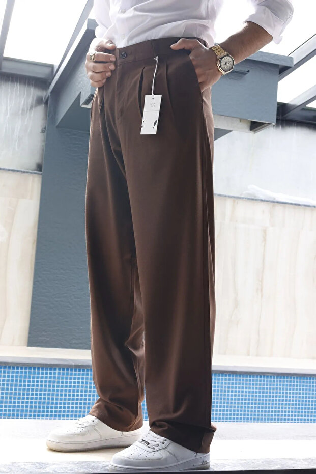 Baggy Double Pleated Pants Comfortable Fit New Season