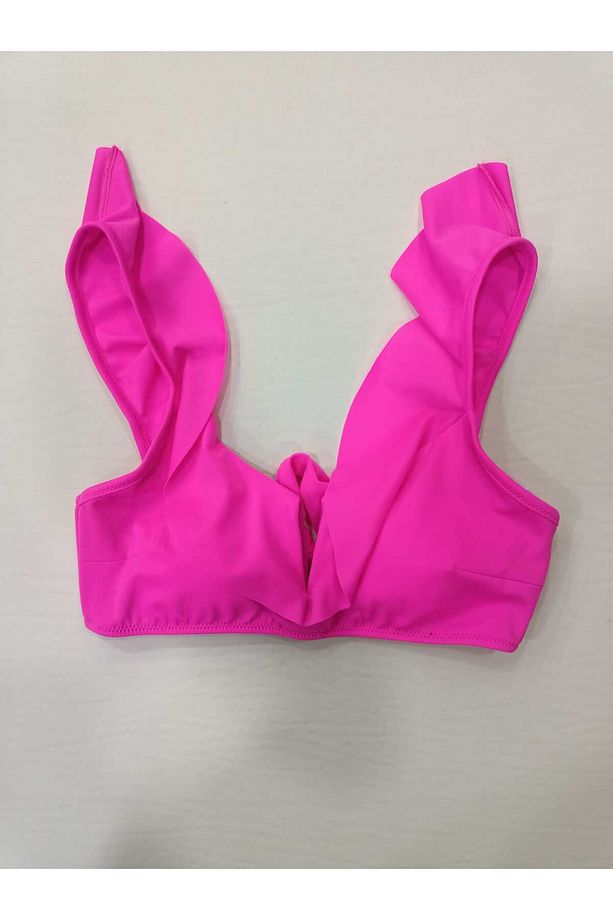 Fırfırlı Volanlı Bikini Üstü - 1