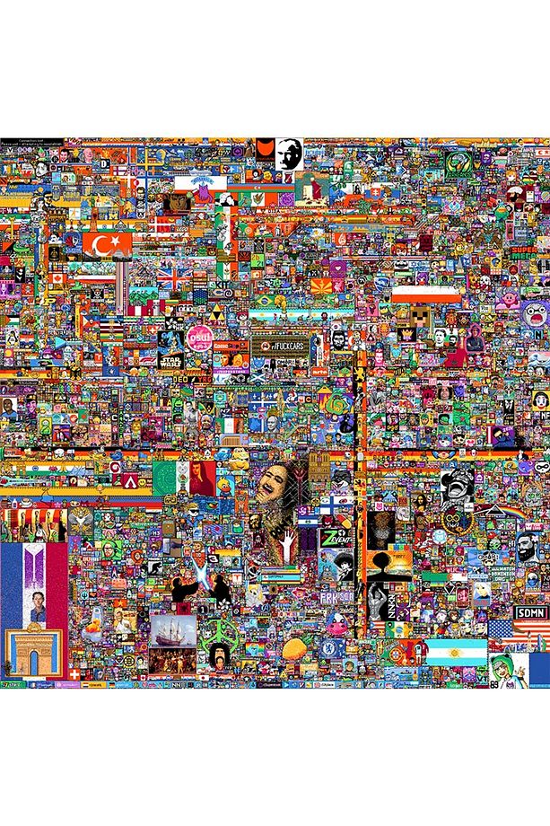 Reddit R/place Piksel Sanatı Duvar Örtüsü - 4