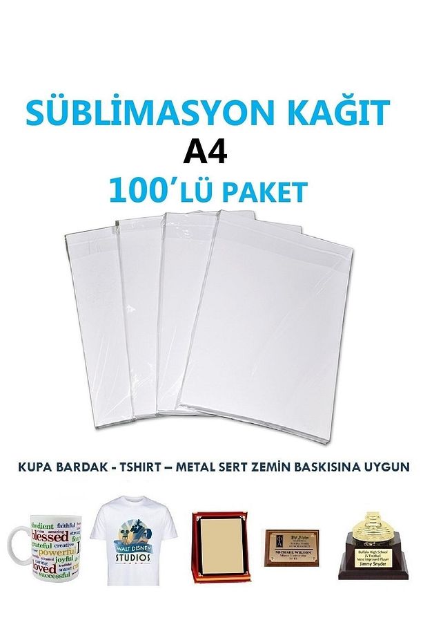 A4 Transfer Baskı Kağıdı, Süblimasyon Kağıt 100'lü ( Sert Zemin Ve Polyester Kumaş Baskısı Için ) - 1