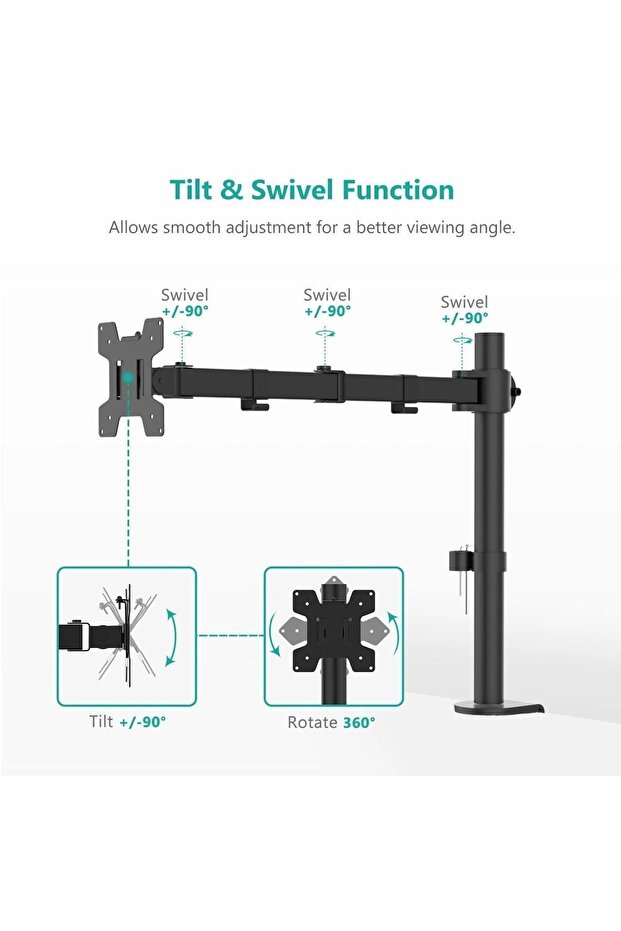 Ef51 Steel Design 2-8 Kg Tek Kol 13"-32" Asansörlü Monitör Standı - 7