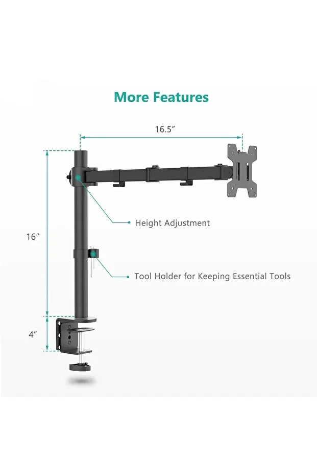 Ef51 Steel Design 2-8 Kg Tek Kol 13"-32" Asansörlü Monitör Standı - 8