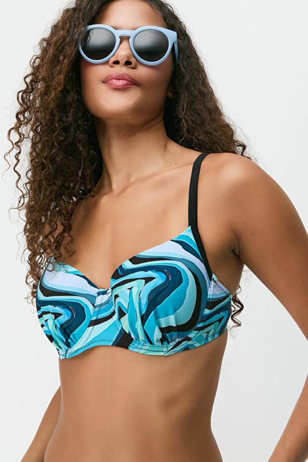 Covered Bikini Set 3261 Black/Turquoise - 2