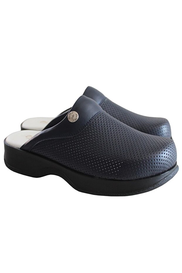 Navy Blue Perforated Classic Slippers Doctor Slippers Nurse Slippers