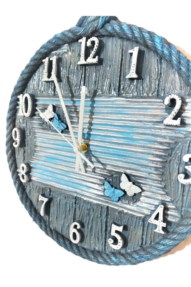 Halatlı Ahşap Duvar Saati - 2