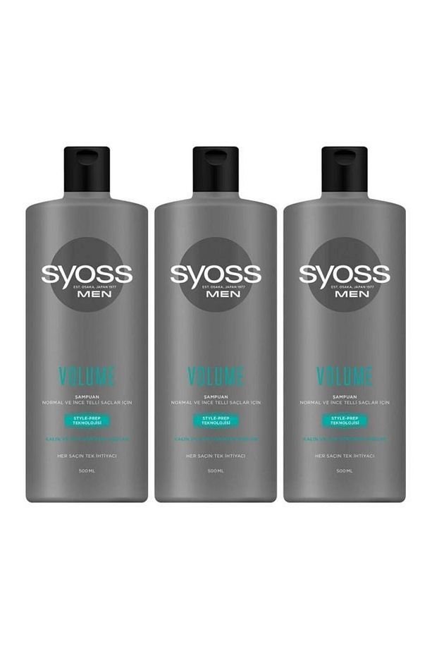 Men Volume Kalın Ve Gür Görünümlü Saçlar Şampuan 500 ml X 3 Adet - 1