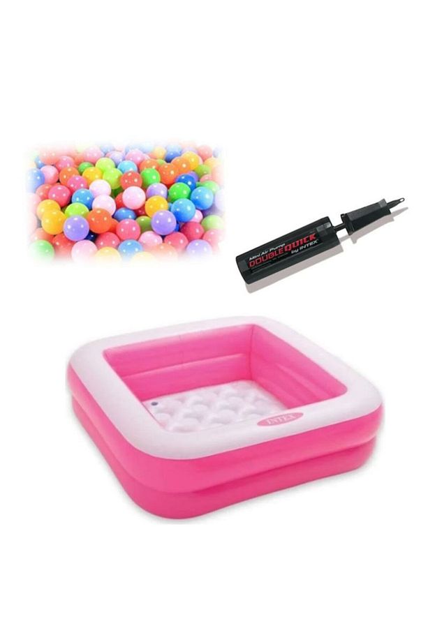 Bebek Mini Kare Şişme Taban Havuz- - 1