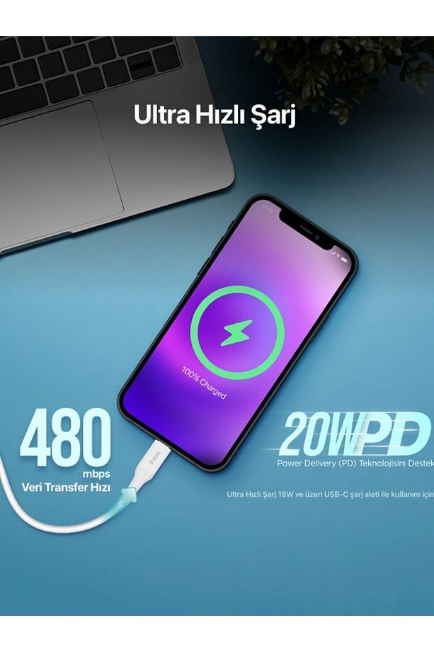20w Pd Destekler Type-c - Lightning Iphone Hızlı Şarj Ve Data Kablosu 150cm - 3