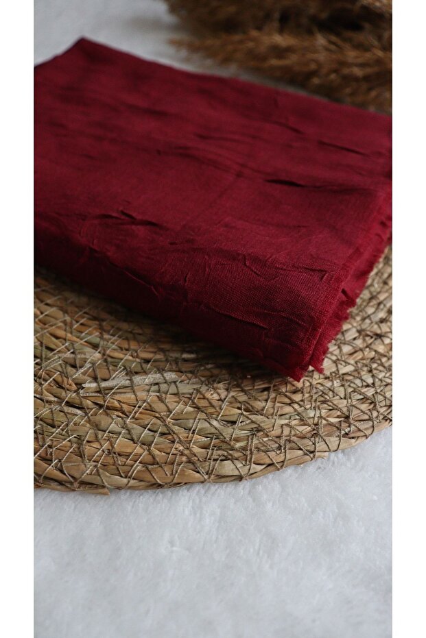 Bordo Bambu Kraş Şal - 2