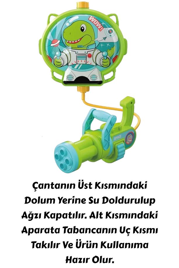 Sırt Çantalı Su Tabancası Seti 9 Metreye Kadar Atış Atma Menzilli 1200 ml Kapasiteli 20 cm - 3