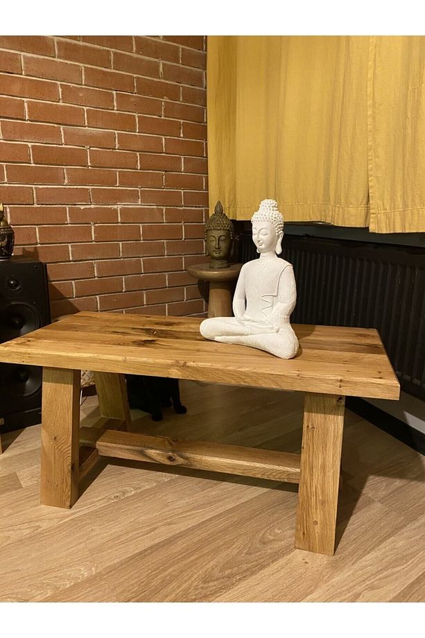 Masif Meşe Kahve Çay Sehpası Orta Sehpa Coffee Table - 4