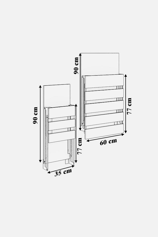 Begonya Duvara Monte Katlanabilir Tek Tabureli Pratik Mutfak Masası Yemek Masası Balkon Masası - 6