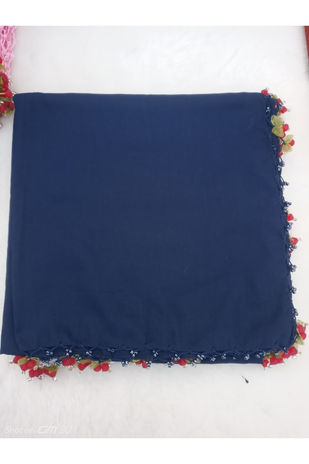 Kopya - Handmade Cherry Embroidery, Beaded Writing, Cheesecloth, Scarf, Yemeni, Mevlüt Coverlet with 4 Sides Embroidered