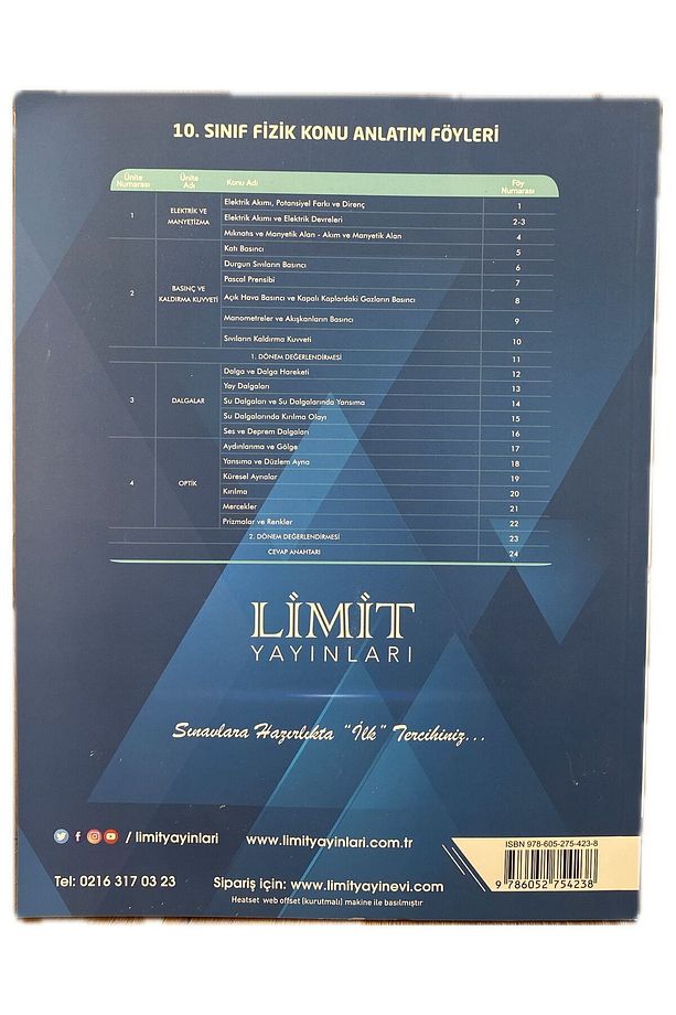 Limit 10. Sınıf Fizik Konu Anlatım Föyleri 2023 - 2