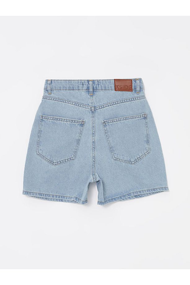 Yüksek Bel Standart Fit Kadın Jean Şort - 6