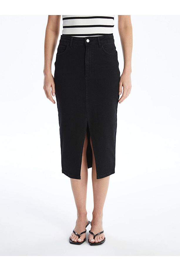 LCW Dar Fit Kadın Jean Etek - 2