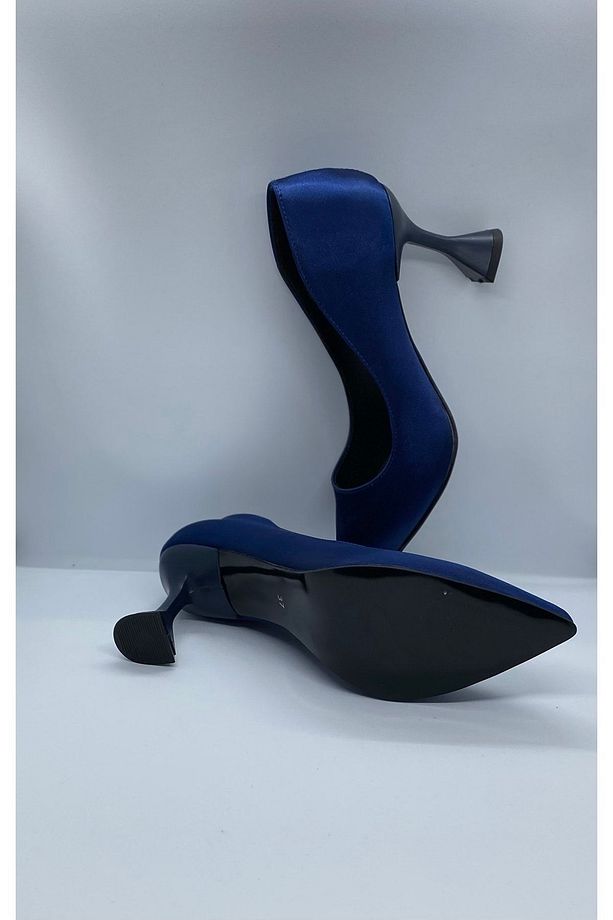 Şampanya Topuk Stiletto Lacivert - 2