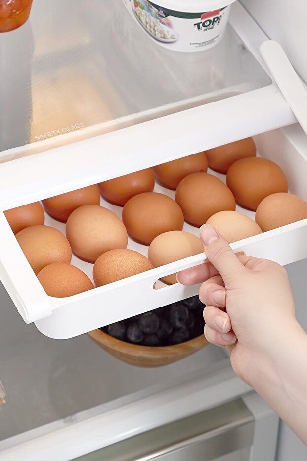 Eggo 15-Piece In-Cabinet Egg Storage Box - Practical Snap and Latch Shelf Egg Holder - 1