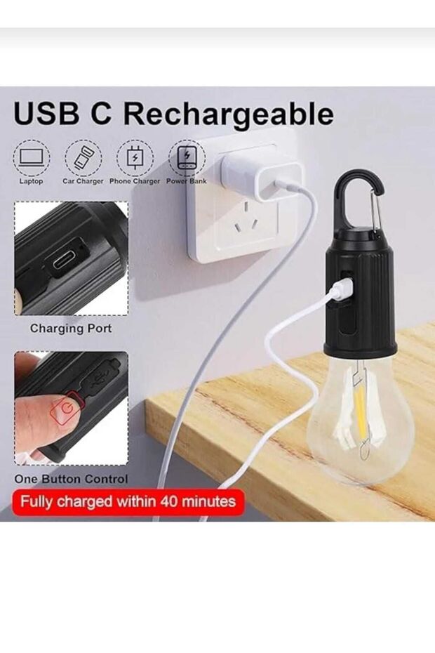 Kamp ve çadır için  retro led 3 aydınlatmalı şarj edilebilir kamp ışığı - 5