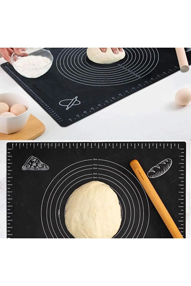 Silicone Non-Stick Dough Rolling Mat, Scale Dough Rolling Mat Table Countertop Surface Protector 50x40cm