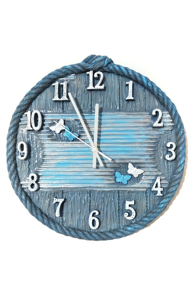 Halatlı Ahşap Duvar Saati - 1
