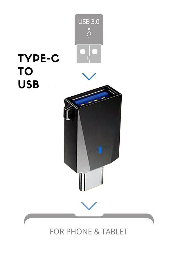 Type-c To Usb 3.0 Veri Aktarımı Otg Çevirici Dönüştürücü Adaptör Yüksek Hızlı - 1