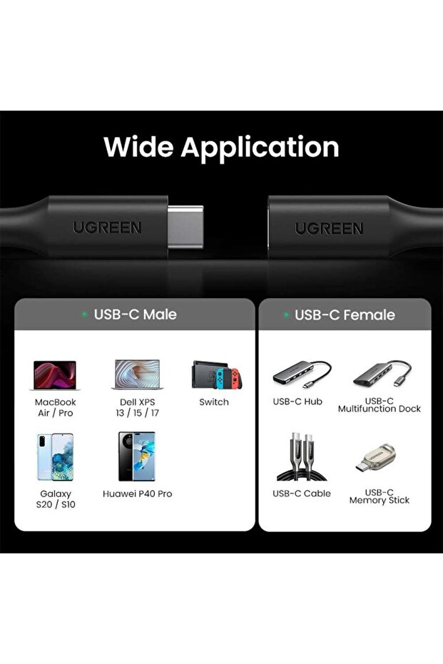 Type-c Erkek To Type-c Dişi Uzatma Kablosu 1 Metre - 7