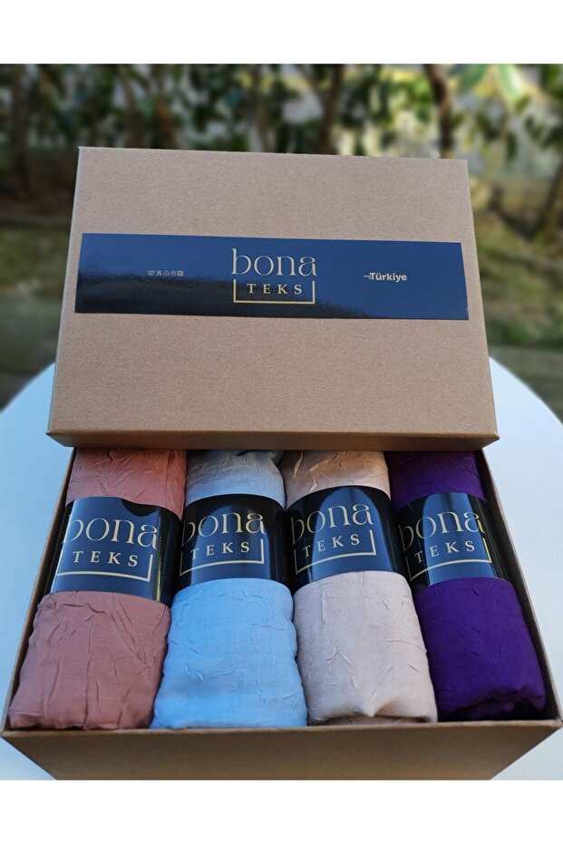 Bambu Kraş Şal Set 4 Lü - 1