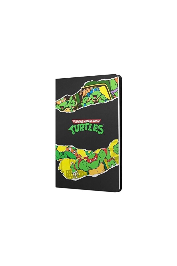 دفتر ملاحظات بوتيك بغطاء صلب مخطط باللون الأسود من Ninja Turtles - 80 ورقة