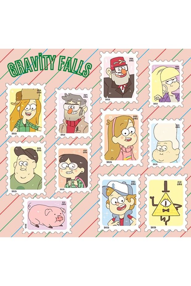 Gravity Falls 2. Label Set - Laptop, Notebook, Phone and Journal
