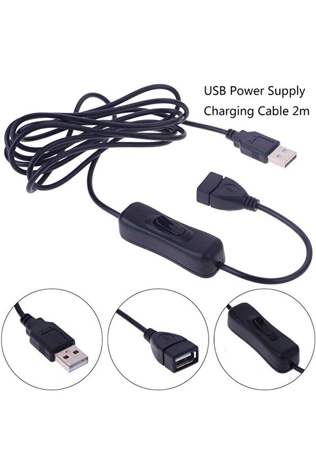 1 قطعة كابل USB ذكر إلى أنثى التبديل على قبالة كابل تبديل LED مصباح خط الطاقة 1 متر 2 متر