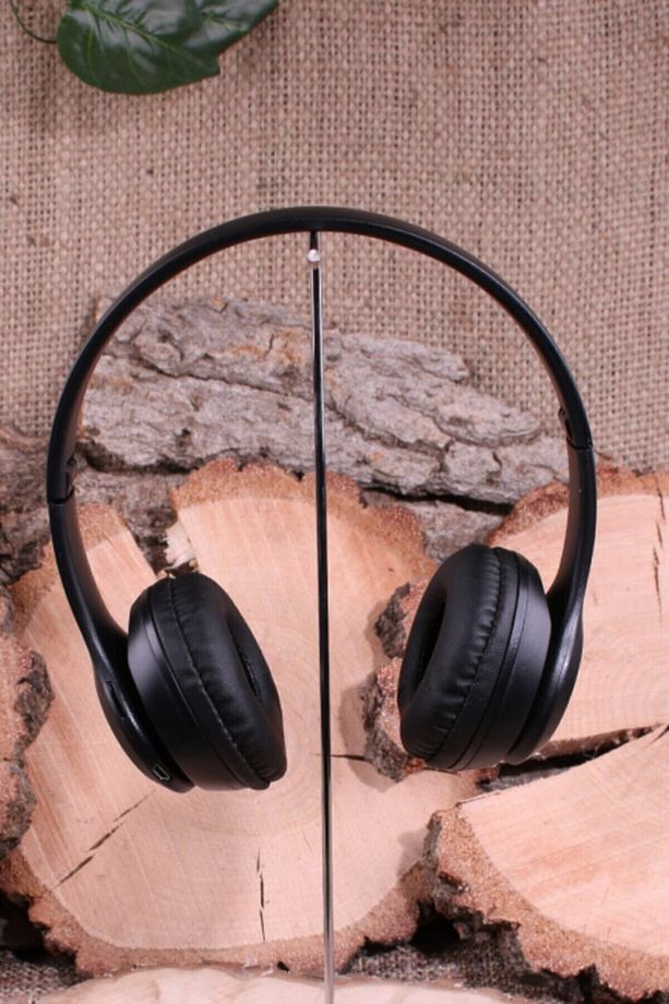 Bluetooth Katlanabilir Kablosuz Kart Girişli Radyolu Kulaklık P47 Siyah - 3