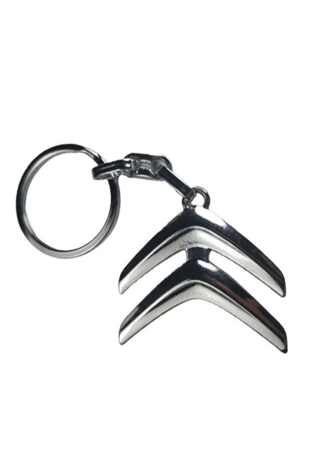 Citroen Keychain Metal 3D Metal Automobile Keychain - Chrome Plated