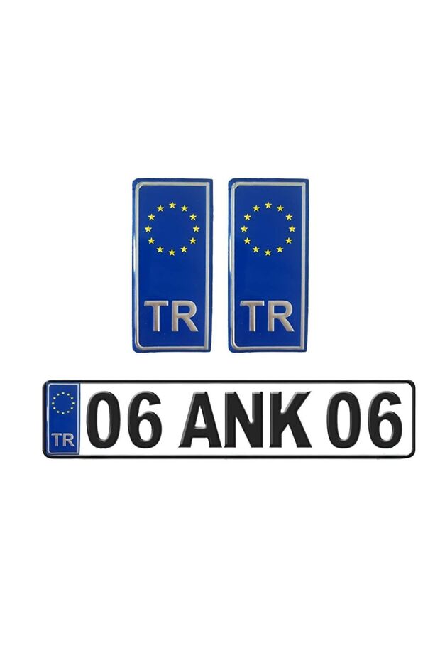 Tr Plate Chrome Sticker Set of 2 - Türkiye Plate Chrome Sticker - Türkiye Plate Chrome