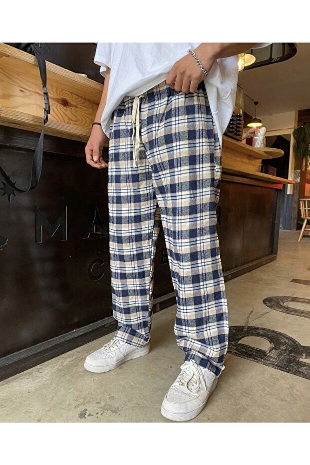 بيجاما Harajuku للجنسين بنقشة كاروهات