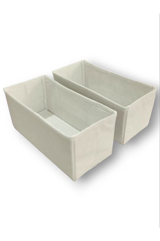 2-Piece White Drawer Organizer Set - Multi-Purpose In-Cabinet Box Set (28*13*13) - 1