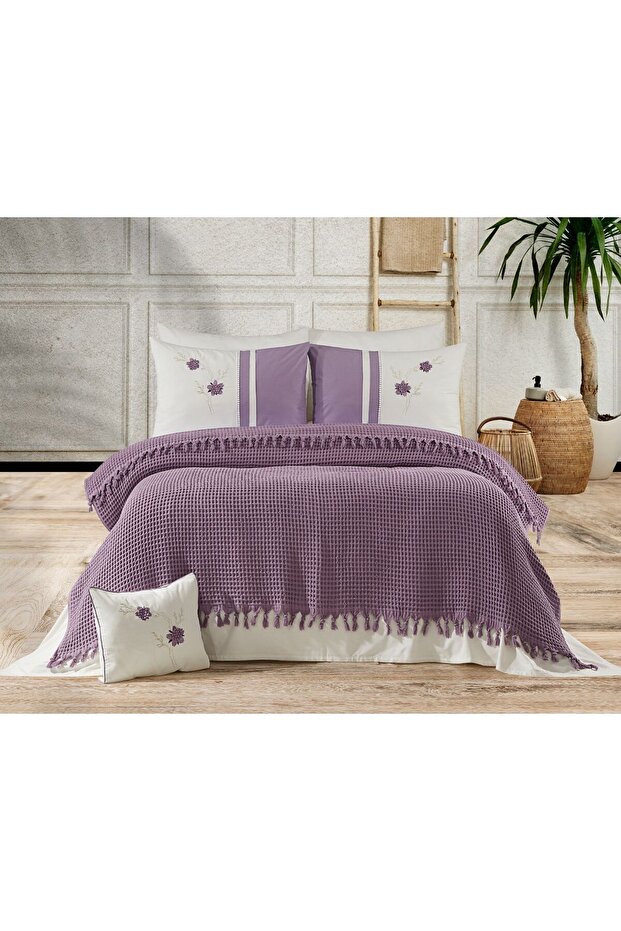 Double Person Pique Set 5-Piece Purple