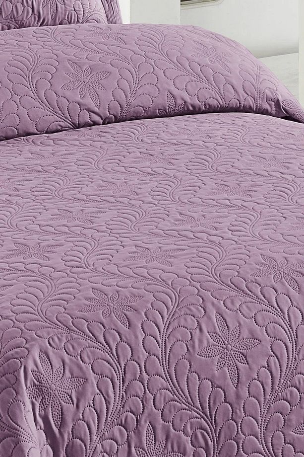 Ivy Açık Lila Tek Kişilik Microfiber Kapitone Yatak Örtüsü - 3