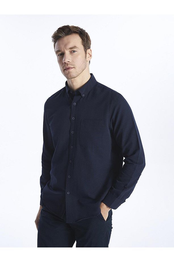 LCWAIKIKI Classic Regular Fit Uzun Kollu Poplin Erkek Gömlek - 1